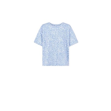 Lichtblauw shirt leopard print