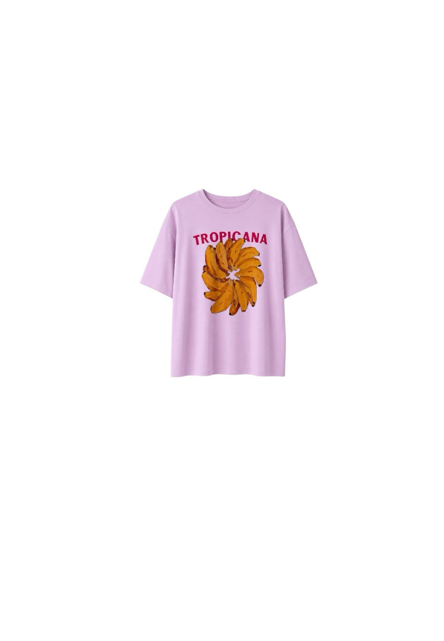 Lila shirt met opdruk