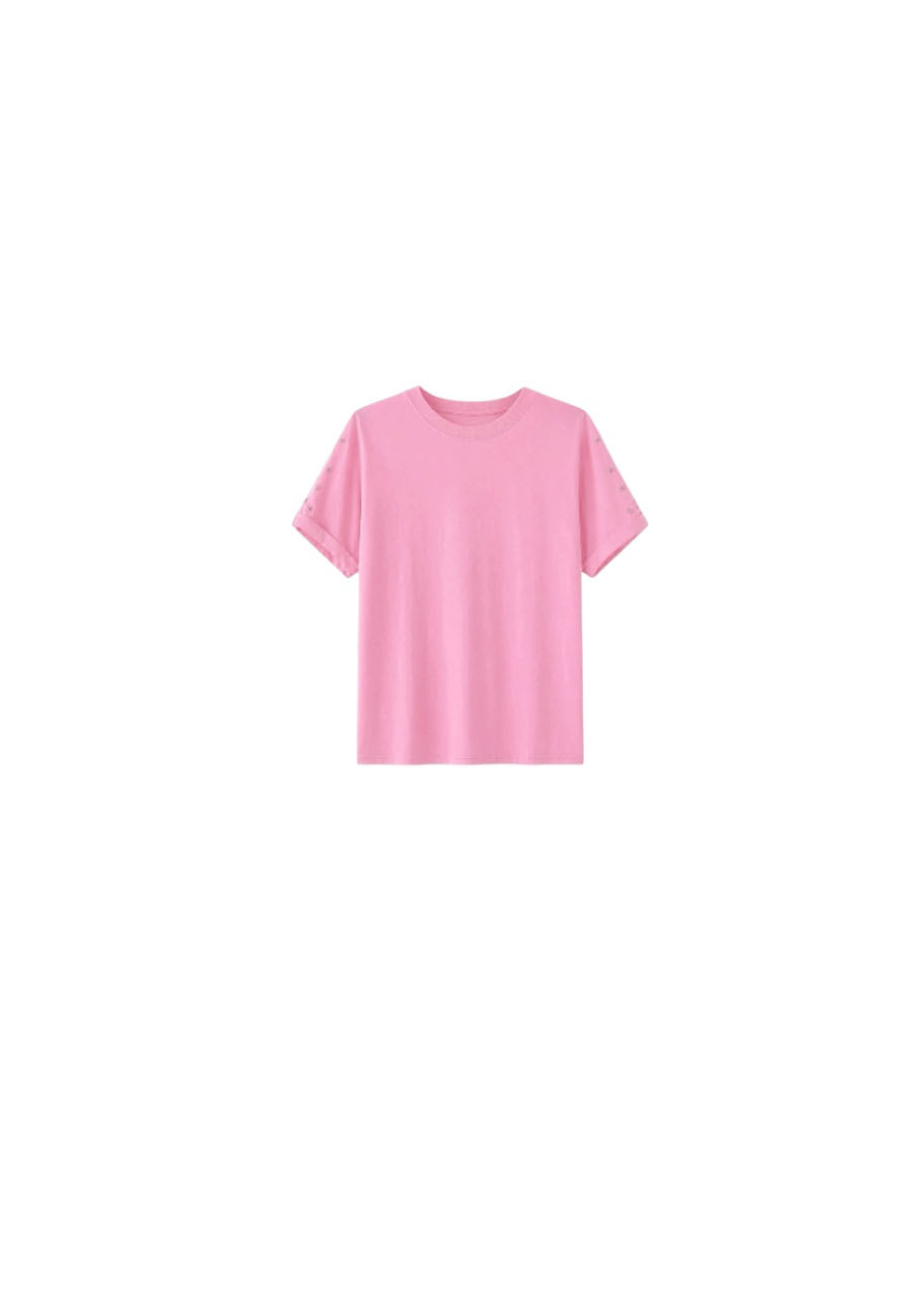 Roze shirt met zilveren studs