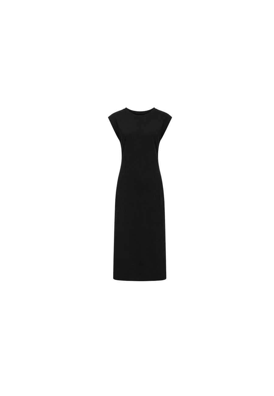 Zwarte basic mouwloze jurk
