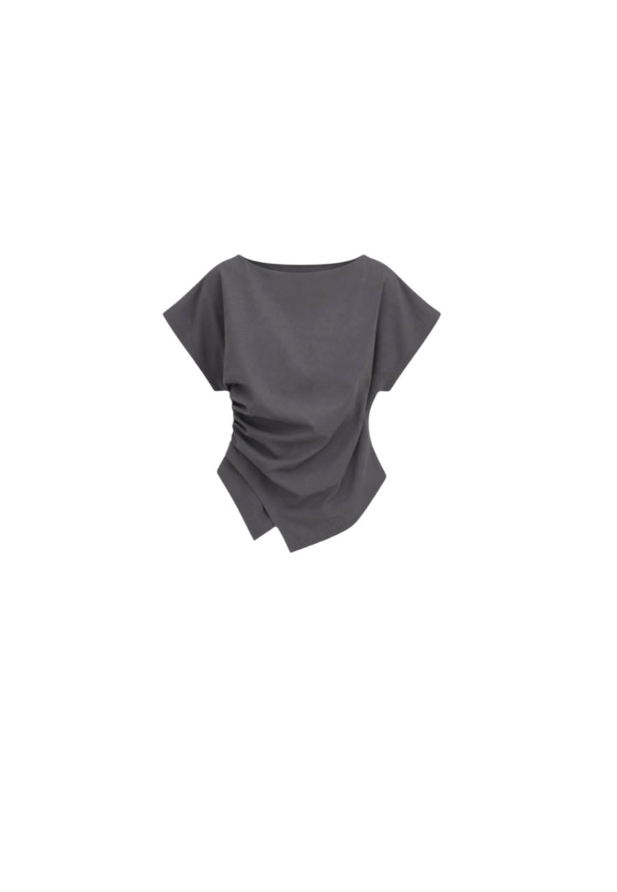Antraciet top en asymmetrische zoom