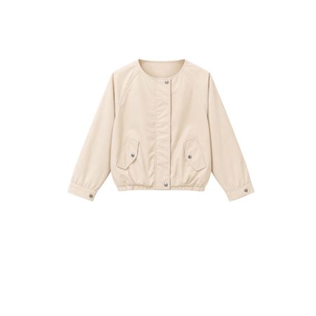 Beige bollend bomberjack