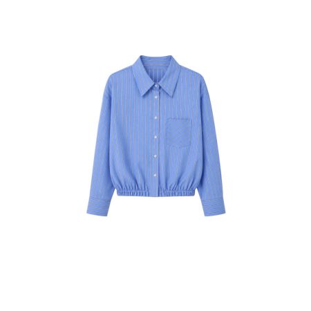 Lichtblauwe gestreepte blouse