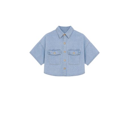 Cropped jeans blouse/jasje korte mouwen