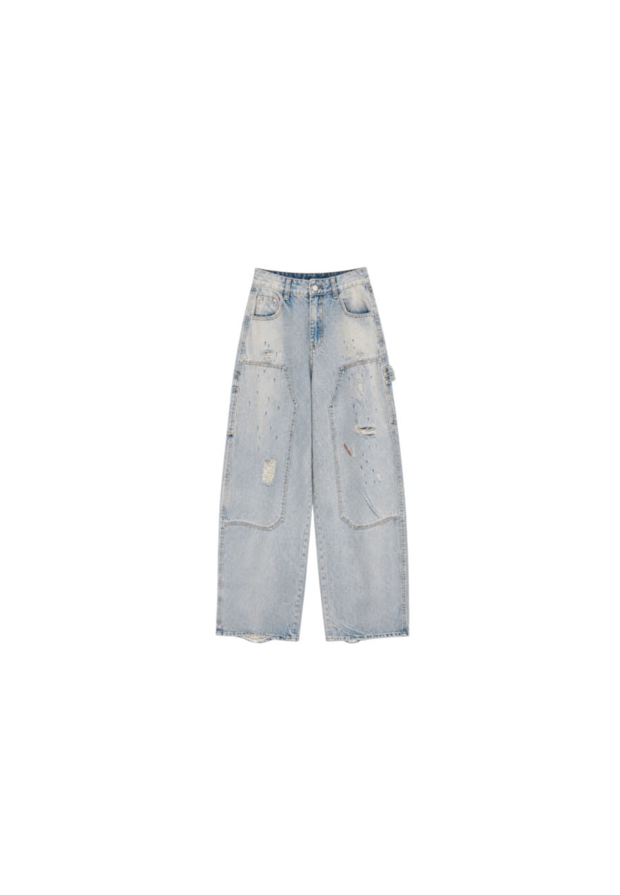 Destroyed jeans lichte wassing