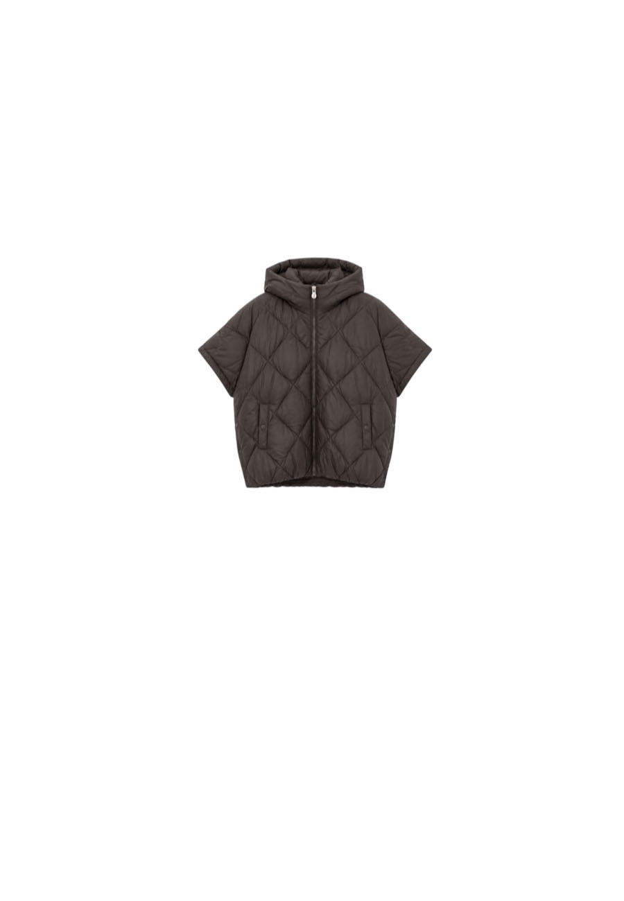 Donkerbruine gewatteerd bodywarmer