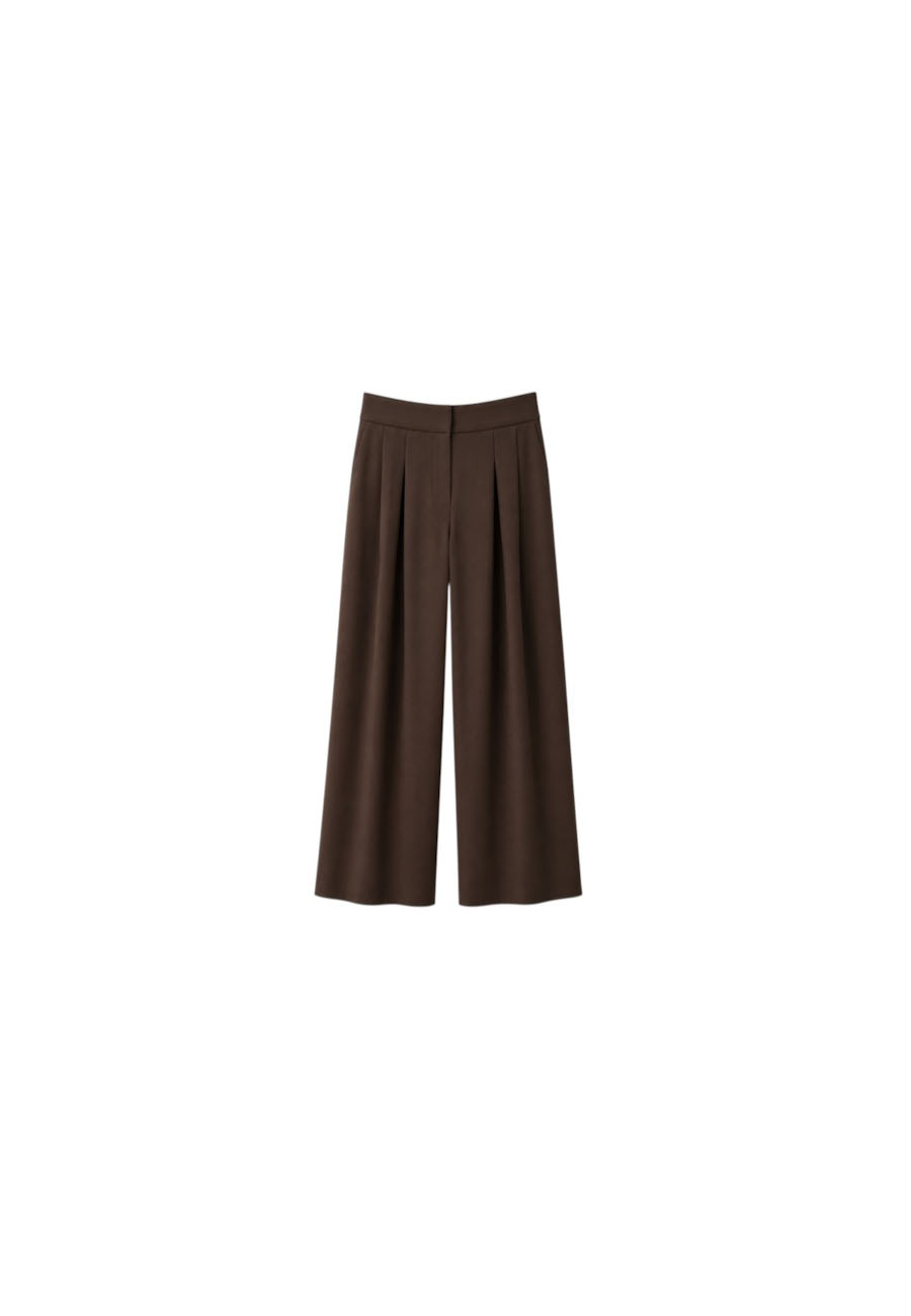 Donkerbruine pantalon met rechte pijp