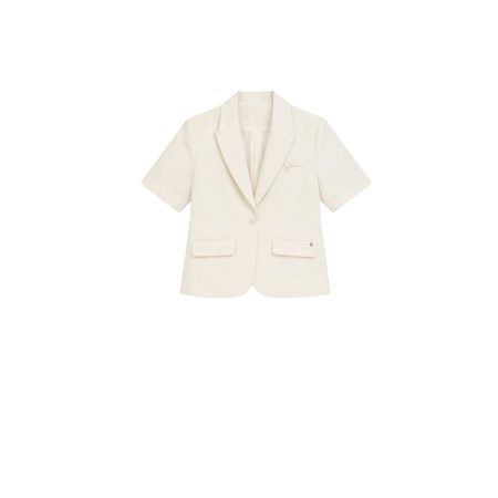 Ecru blazer korte mouwen