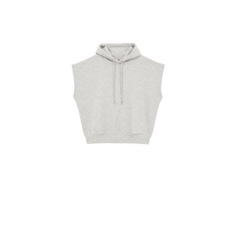 Grijs mêlee mouwloze hoodie