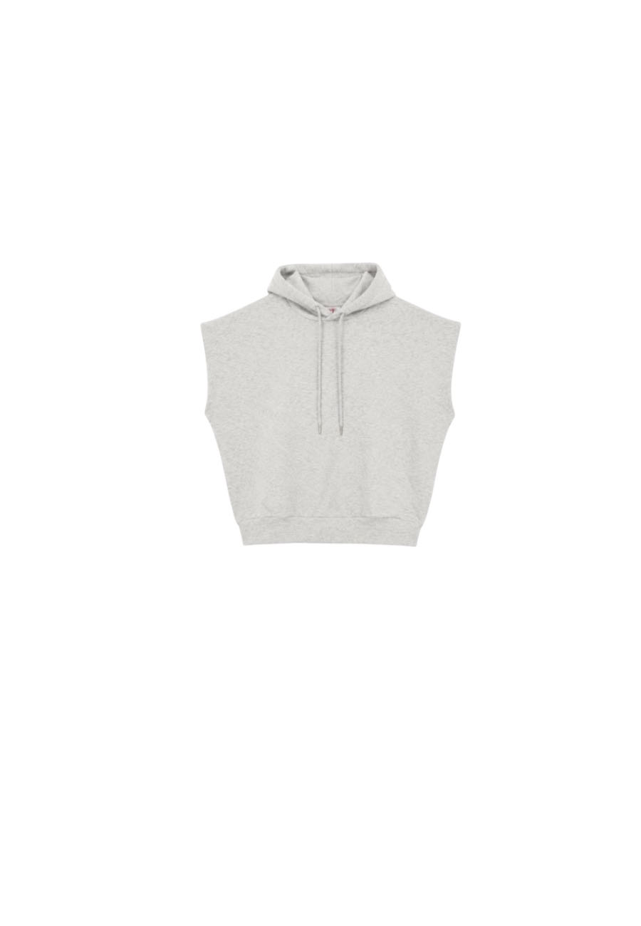 Grijs mêlee mouwloze hoodie