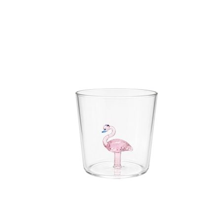 Glas met flamingo
