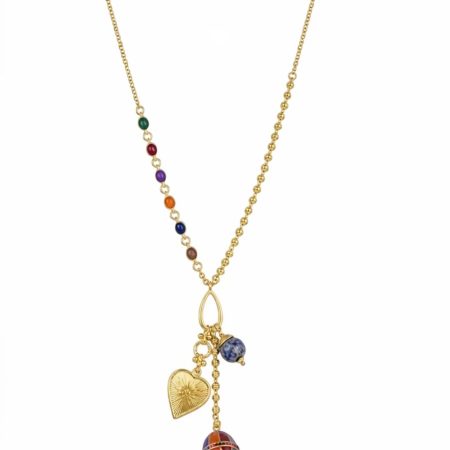 Luxe lange ketting met kralen en bedels
