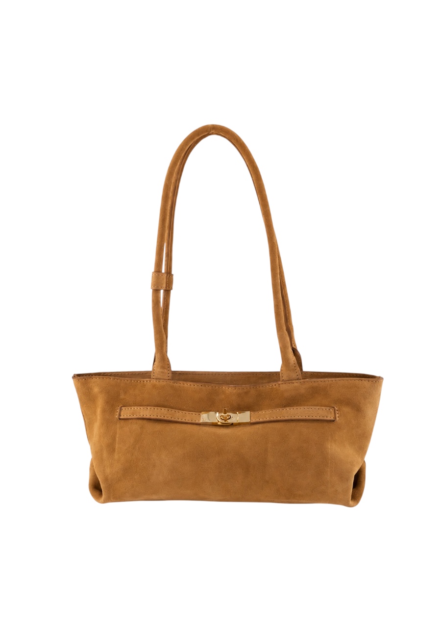 Suede Hazelnoot kleur tas