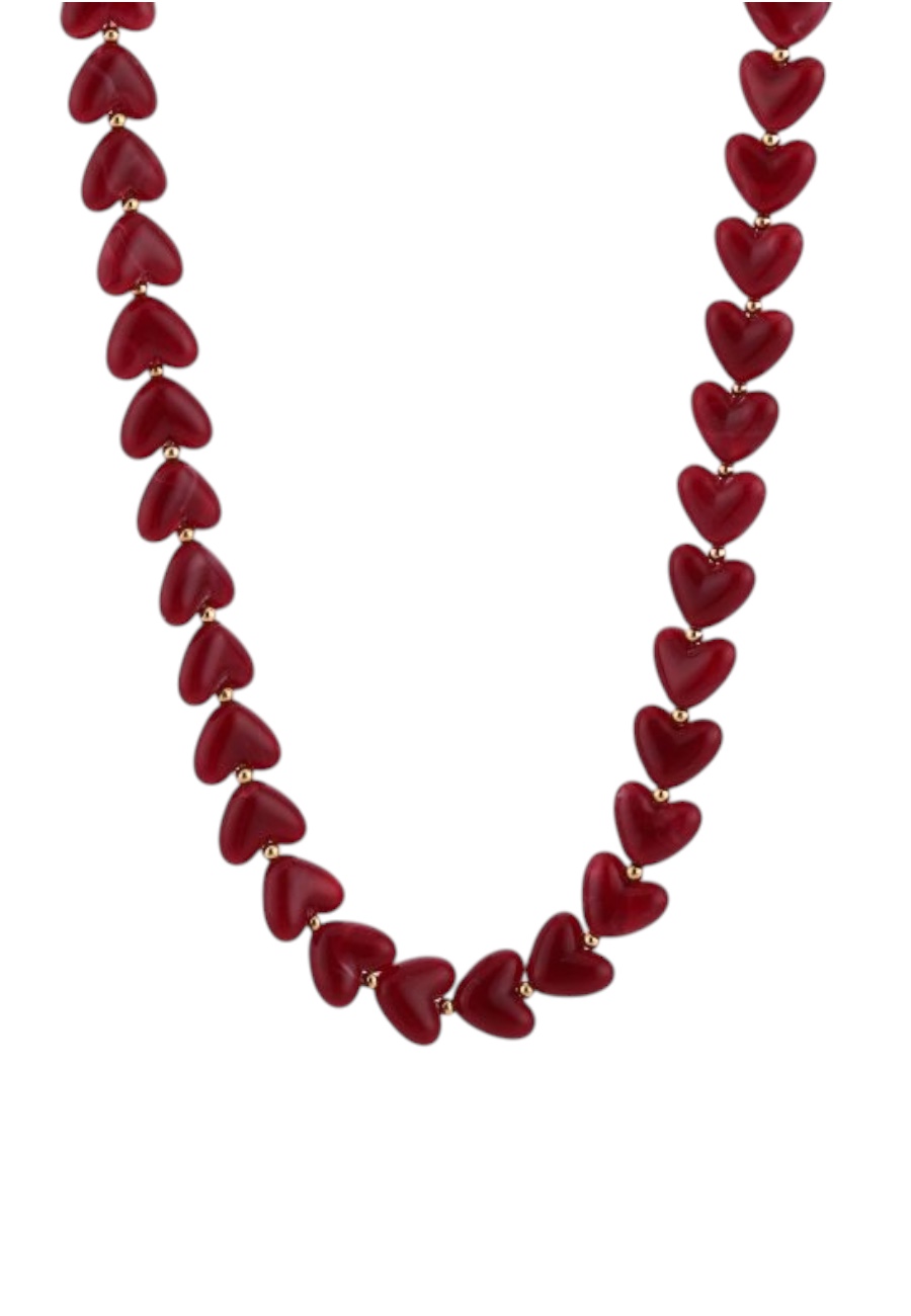 bordeaux kleurige kralen ketting