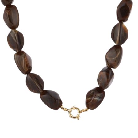 Bruine kralen ketting