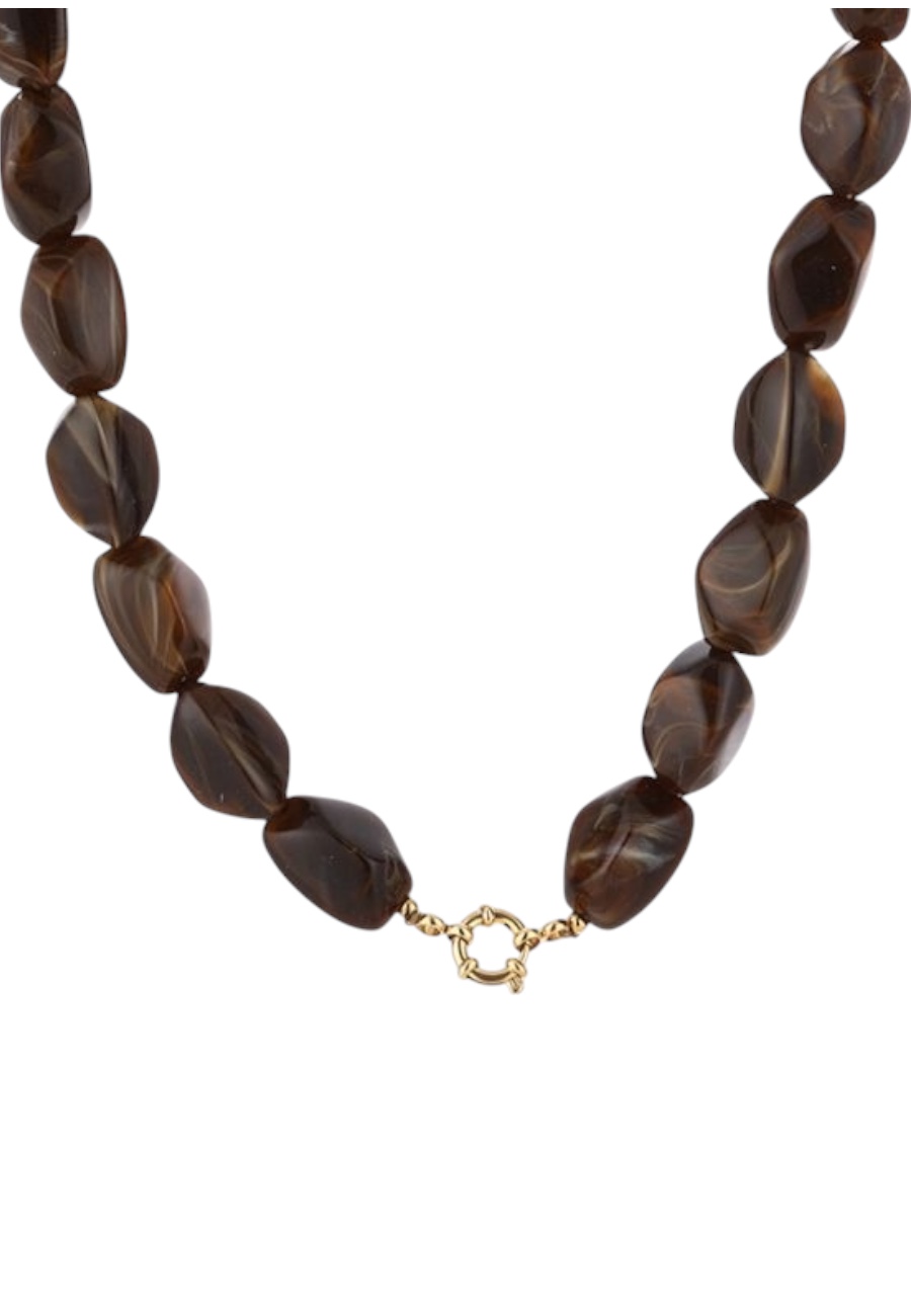 Bruine kralen ketting