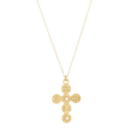 Goudkleurige ketting met kruisje