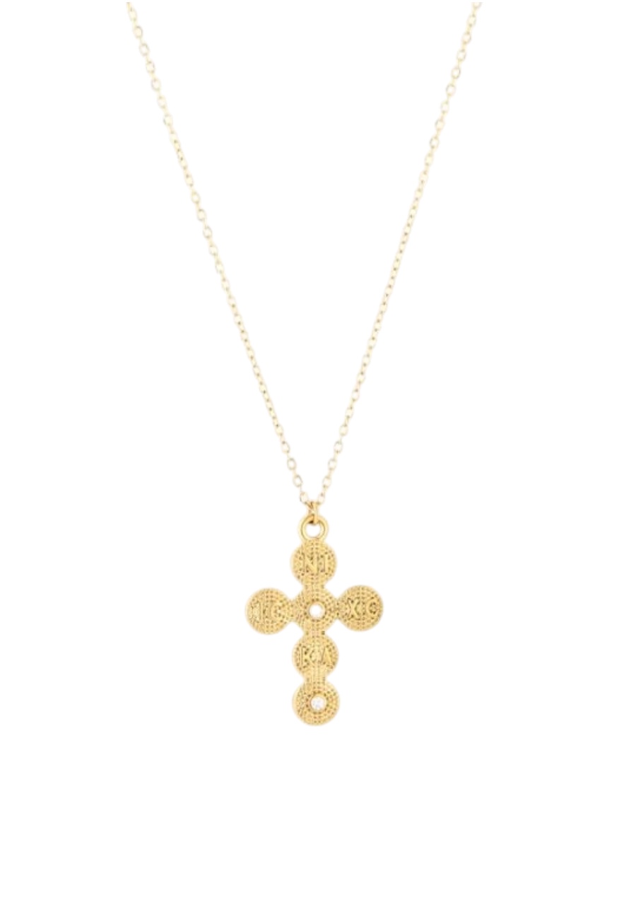 Goudkleurige ketting met kruisje