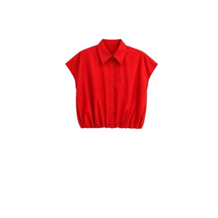 Rode mouwloze blouse