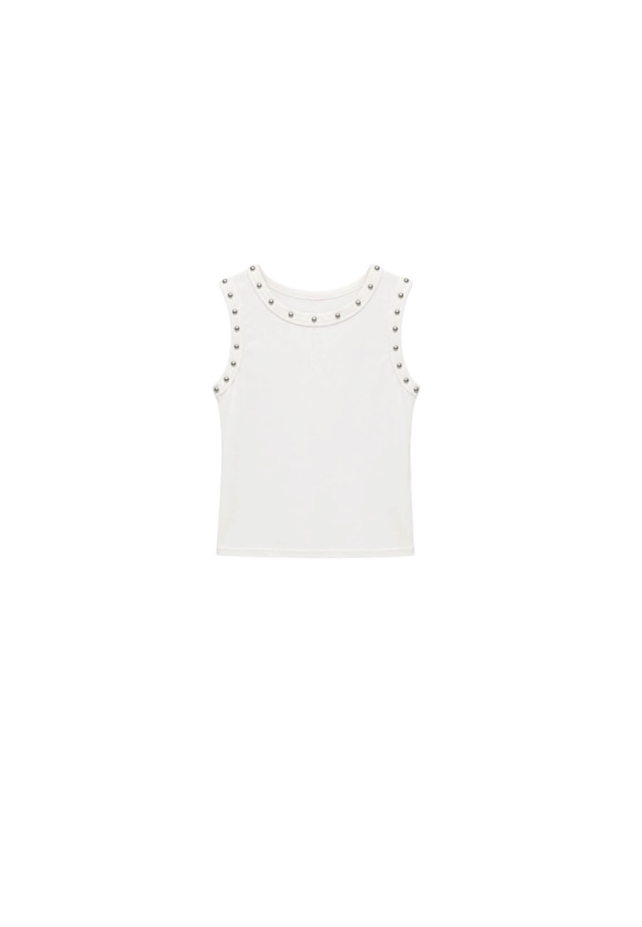 Wit hemdje met zilveren studs