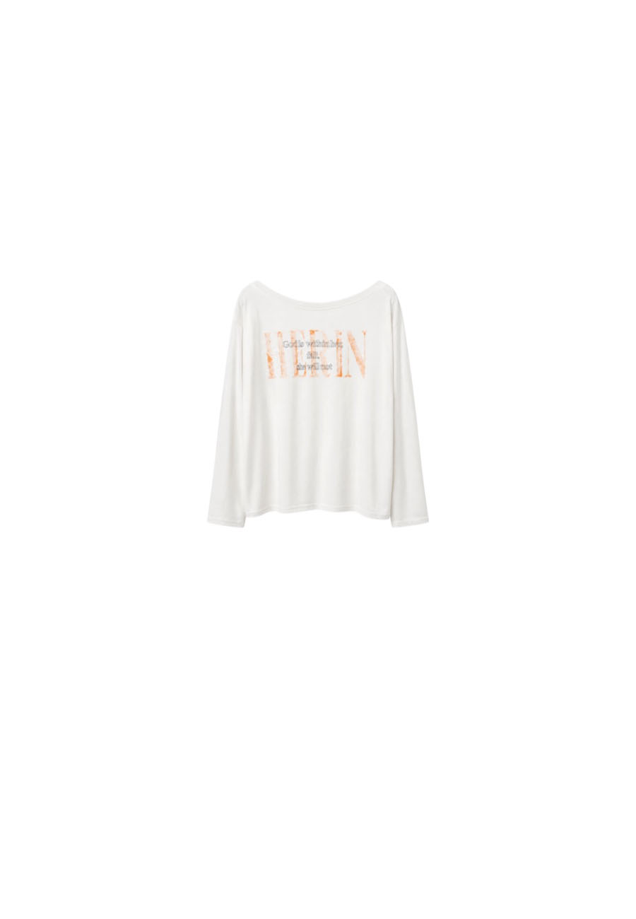 Wit shirt met boothals