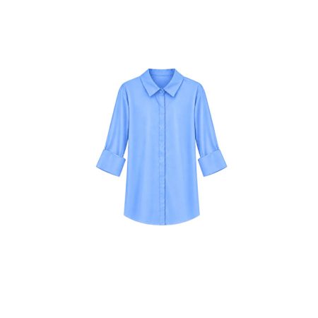 Basic blauwe overhemd blouse
