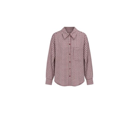 Bordeaux ruiten blouse met steentjes