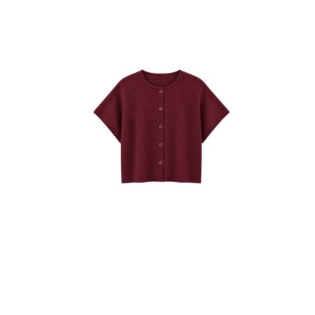 Bordeaux vestje met strikceintuur