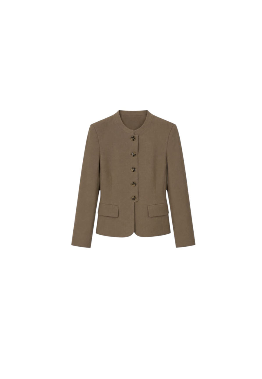Taupe jasje met opstaand kraagje