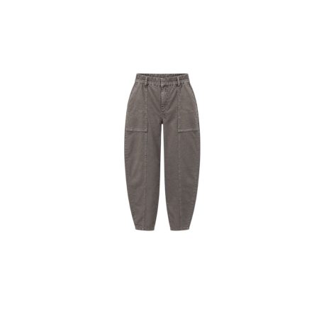 Bruine vintage wassing barrel broek