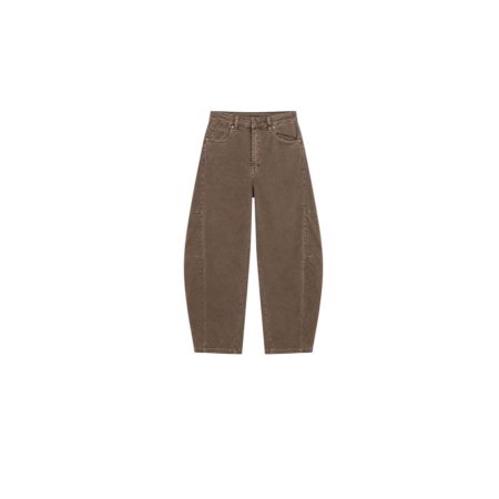 Chestnut full stretch barrel jeans