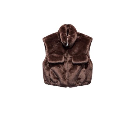 Donkerbruin fake fur gilet