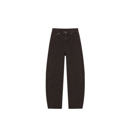 Donkerbruine full stretch barrel jeans