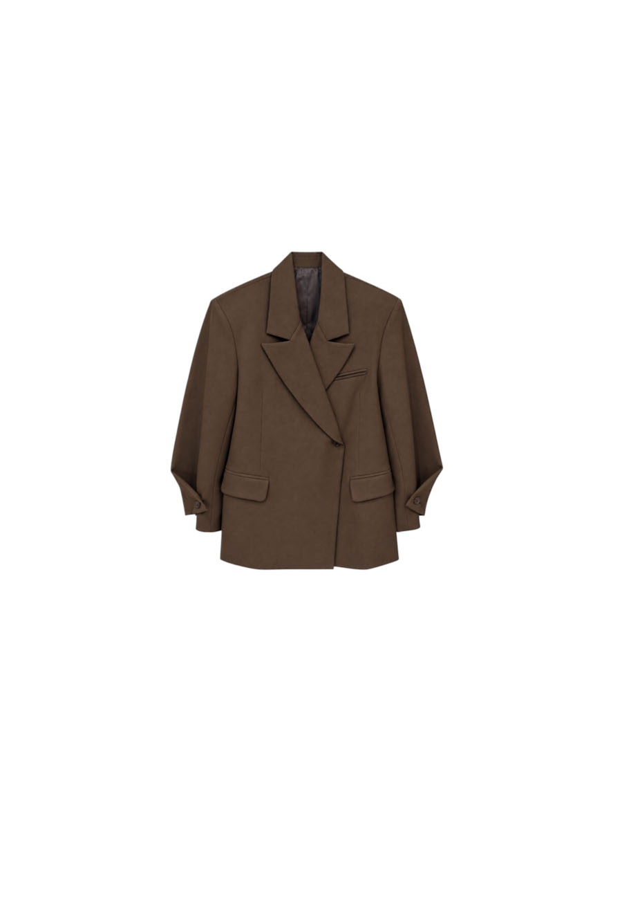 Donkerbruine oversized blazer