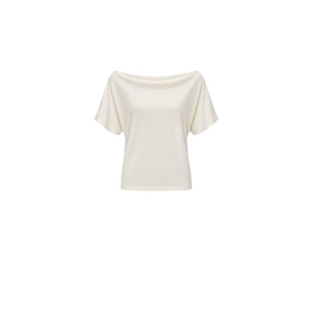 Ecru zacht off shoulder top