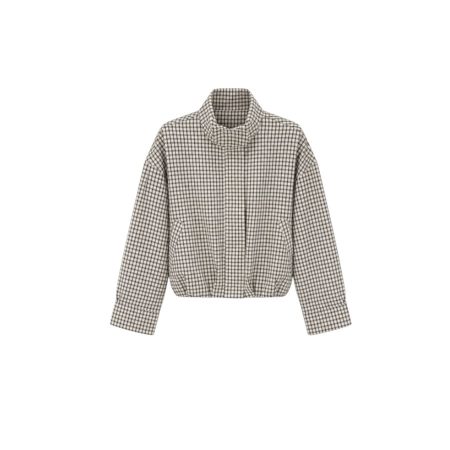 Geruit cropped fit jack beige/blauw