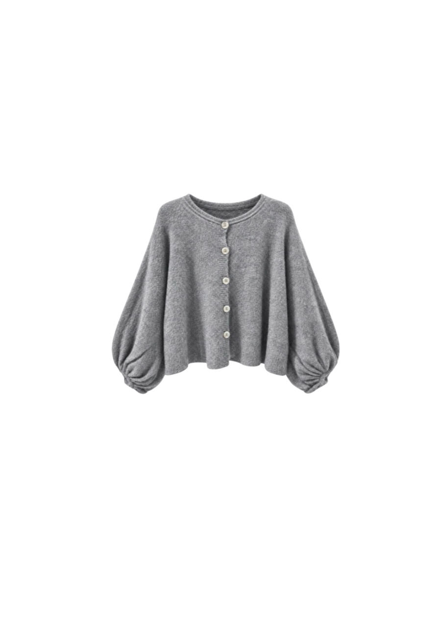 Grijs vest met ballonmouwen