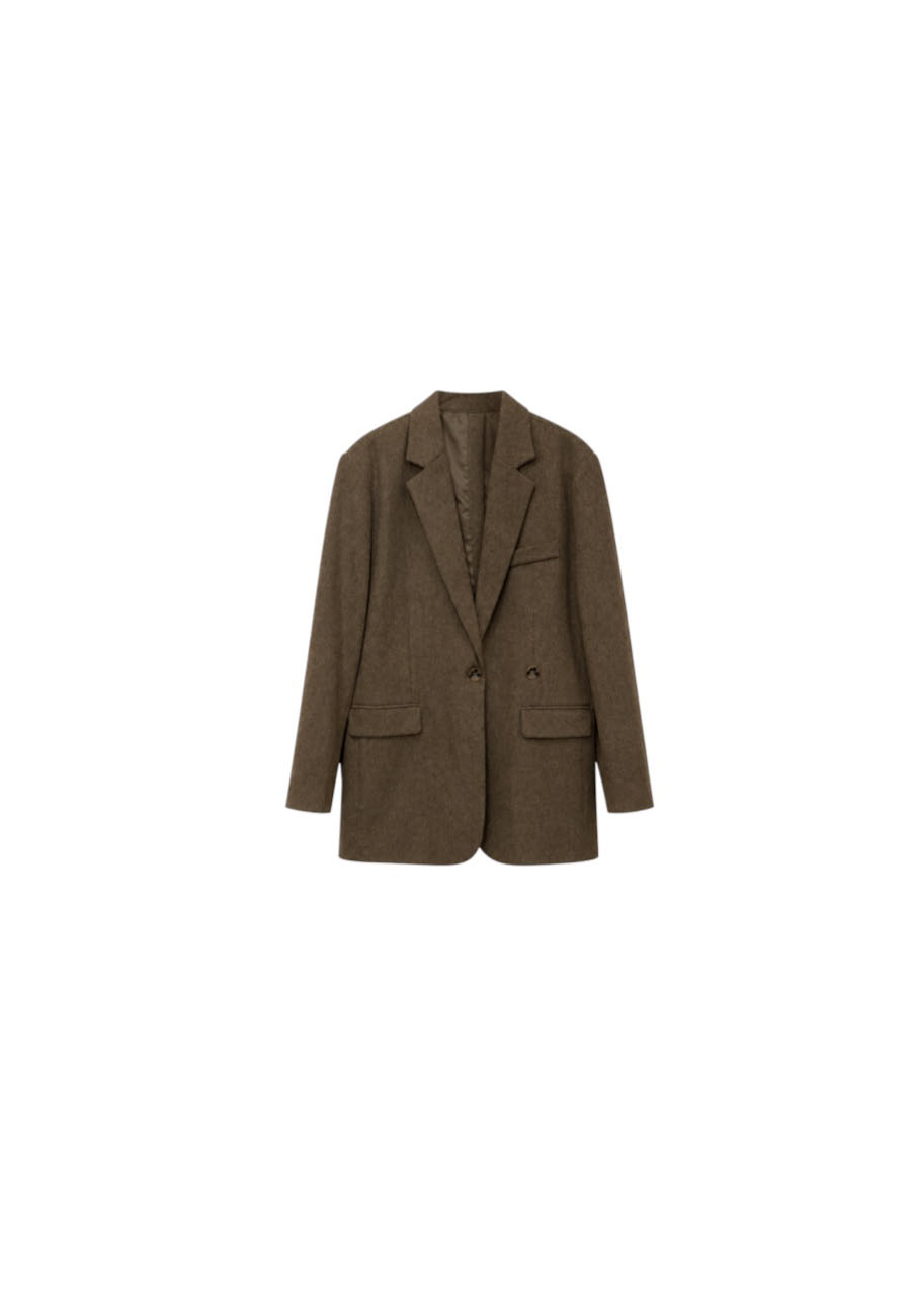 Luxe bruine mêlee blazer