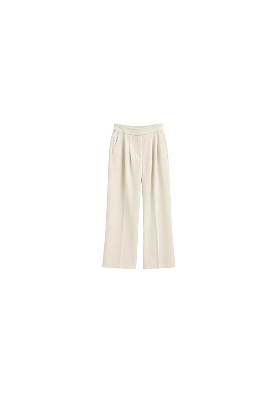 Off white pantalon met rechte pijp
