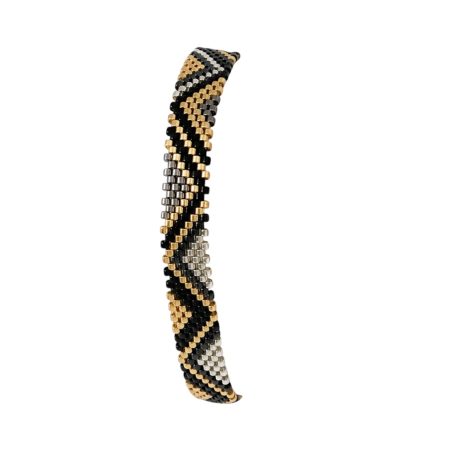 Aztec verstelbare armband, zwart grijs tinten