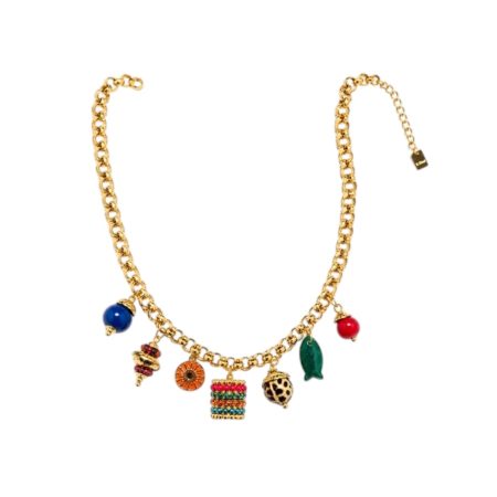 Goudkleurige statement bedel verstelbare ketting