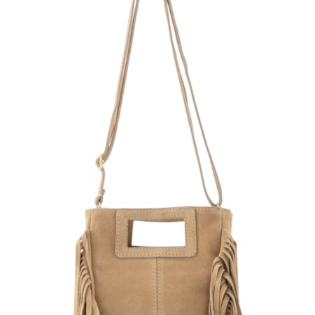 Sand suede leren handtas