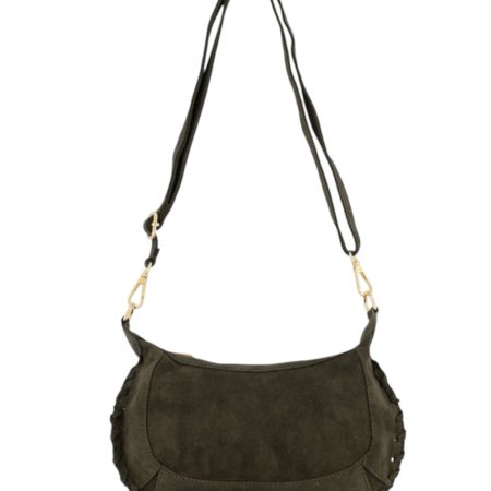 Groen suede leren handtas