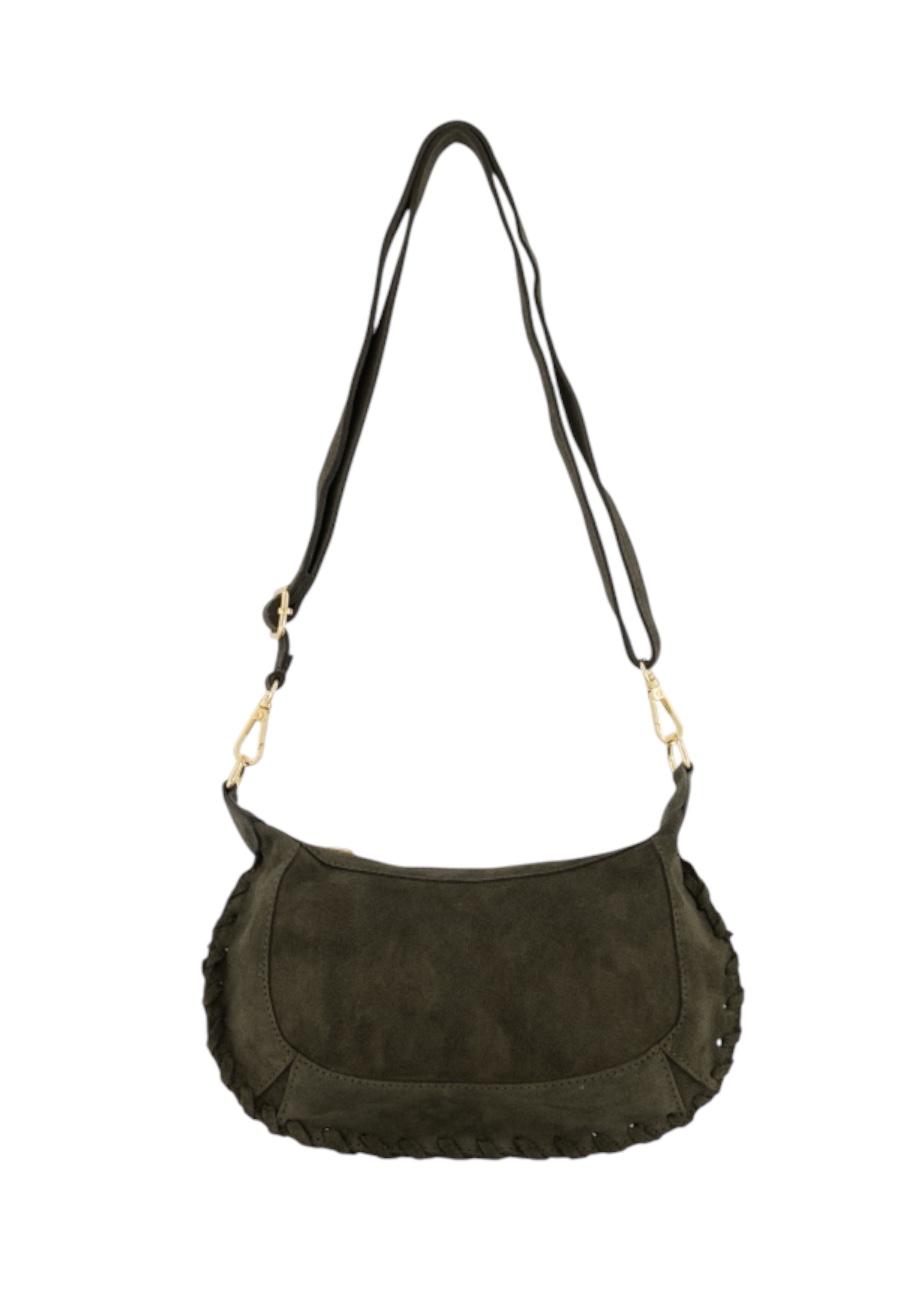 Groen suede leren hangtas