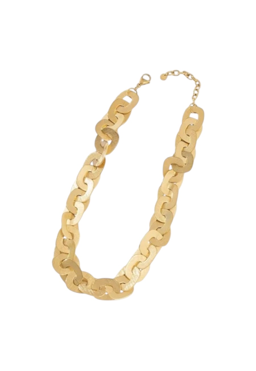 Korte schakel ketting goudkleur