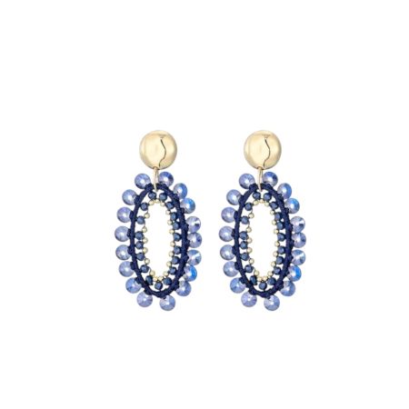 Statement oorbellen blauw