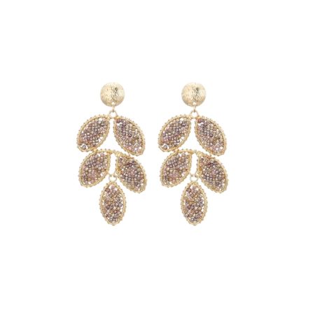 Statement oorbellen taupe