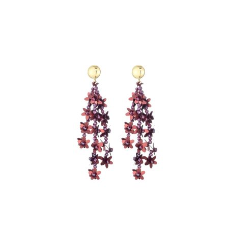 Statement oorbellen burgundy