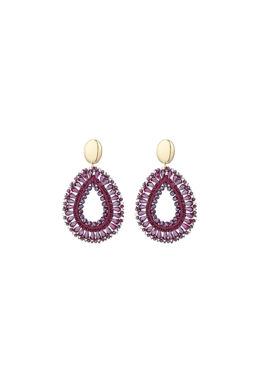 Statement oorbellen burgundy