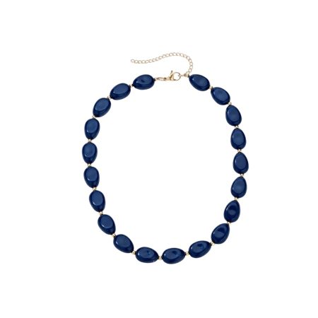 Donkerblauwe kralenketting